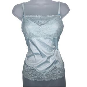 Cosabella Lace Babydoll Camisole Tank Top Med Satin Built in Bra Coquette Angel